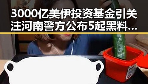 3000亿美伊投资基金引关注河南警方公布5起黑料事件全揭露